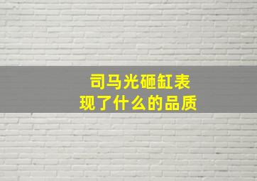 司马光砸缸表现了什么的品质