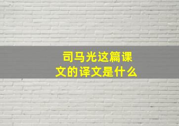 司马光这篇课文的译文是什么