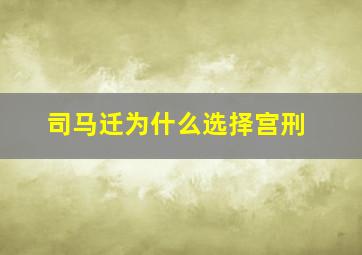 司马迁为什么选择宫刑