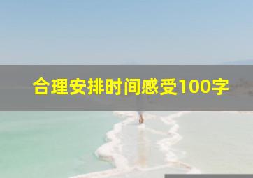 合理安排时间感受100字