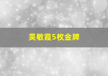 吴敏霞5枚金牌