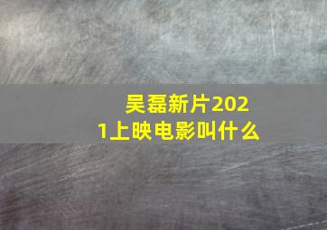 吴磊新片2021上映电影叫什么