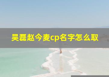 吴磊赵今麦cp名字怎么取