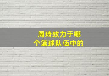 周琦效力于哪个篮球队伍中的