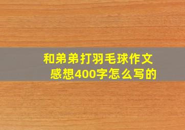 和弟弟打羽毛球作文感想400字怎么写的