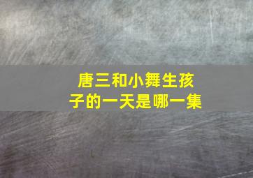 唐三和小舞生孩子的一天是哪一集