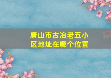 唐山市古冶老五小区地址在哪个位置