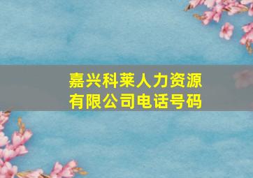 嘉兴科莱人力资源有限公司电话号码