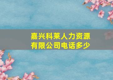 嘉兴科莱人力资源有限公司电话多少