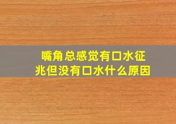 嘴角总感觉有口水征兆但没有口水什么原因