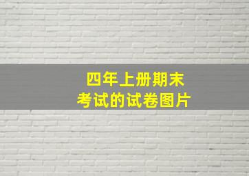 四年上册期末考试的试卷图片