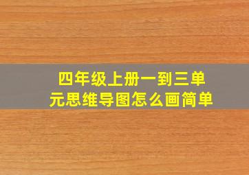 四年级上册一到三单元思维导图怎么画简单