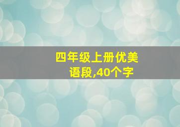 四年级上册优美语段,40个字