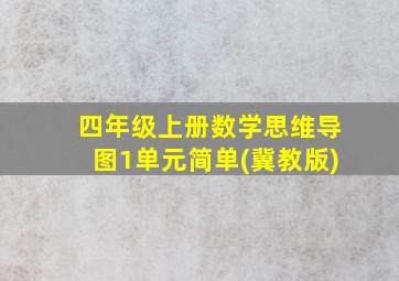 四年级上册数学思维导图1单元简单(冀教版)