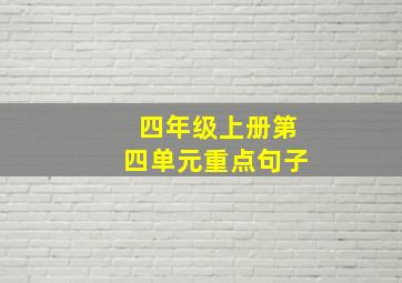 四年级上册第四单元重点句子