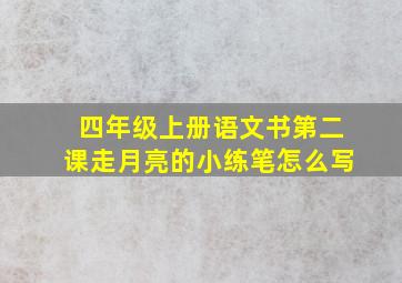 四年级上册语文书第二课走月亮的小练笔怎么写