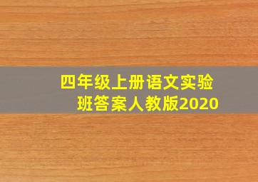 四年级上册语文实验班答案人教版2020