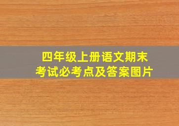 四年级上册语文期末考试必考点及答案图片