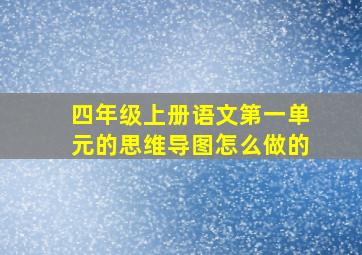 四年级上册语文第一单元的思维导图怎么做的