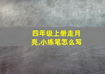 四年级上册走月亮,小练笔怎么写