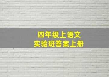 四年级上语文实验班答案上册