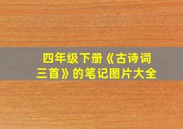 四年级下册《古诗词三首》的笔记图片大全