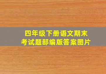 四年级下册语文期末考试题部编版答案图片