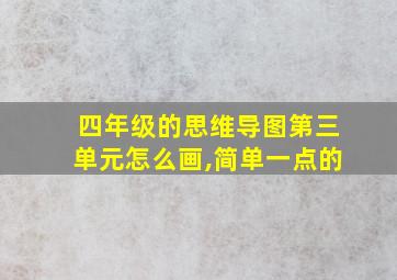 四年级的思维导图第三单元怎么画,简单一点的