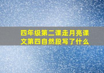 四年级第二课走月亮课文第四自然段写了什么