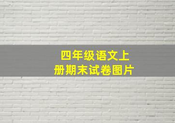 四年级语文上册期末试卷图片