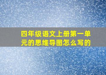 四年级语文上册第一单元的思维导图怎么写的