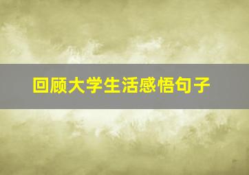 回顾大学生活感悟句子