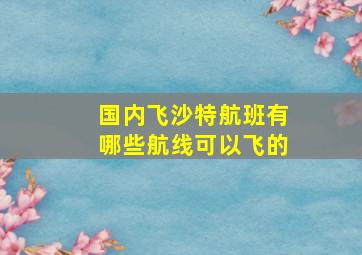 国内飞沙特航班有哪些航线可以飞的