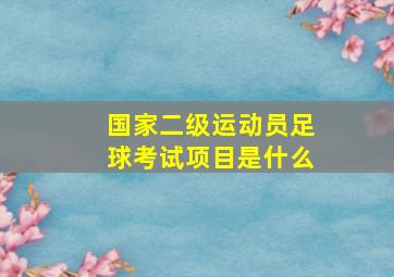 国家二级运动员足球考试项目是什么