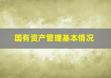 国有资产管理基本情况