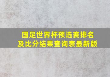 国足世界杯预选赛排名及比分结果查询表最新版