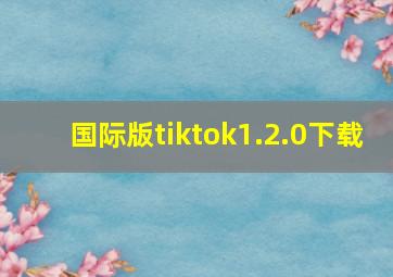 国际版tiktok1.2.0下载