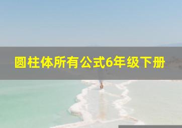 圆柱体所有公式6年级下册