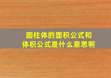 圆柱体的面积公式和体积公式是什么意思啊