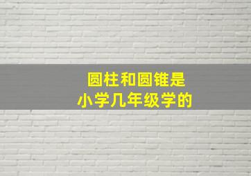 圆柱和圆锥是小学几年级学的