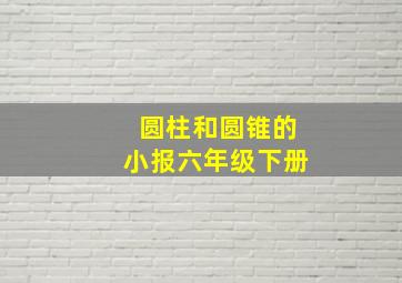 圆柱和圆锥的小报六年级下册