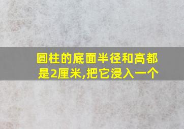 圆柱的底面半径和高都是2厘米,把它浸入一个