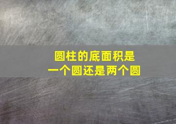 圆柱的底面积是一个圆还是两个圆