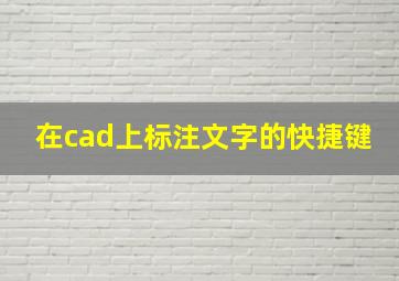 在cad上标注文字的快捷键