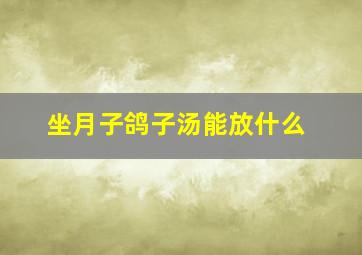 坐月子鸽子汤能放什么