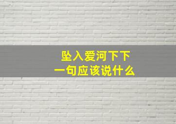 坠入爱河下下一句应该说什么