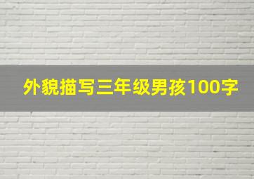 外貌描写三年级男孩100字