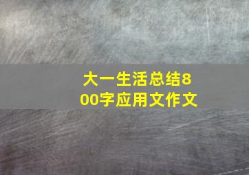 大一生活总结800字应用文作文