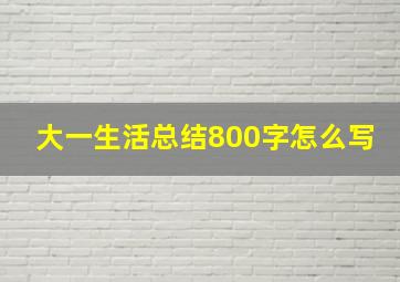 大一生活总结800字怎么写