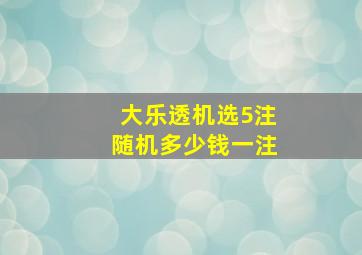 大乐透机选5注随机多少钱一注